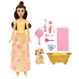 Mattel Princesa Bella Y Baño Mascota JFC42 Disney Princess Muñeca y Perrito con Accesorios