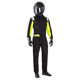 Sparco S002343NRGF4XL Traje de Kart Rookie 2020 Negro-Amarillo Talla XL con banda elástica, puños de carrera y forro transpirable