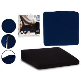 Cojín de Espuma con Memoria, Asiento Ergonómico Arte Regal 41.5x9x43 cm - Azul/Negro (6 Unidades)