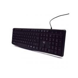 Ewent EW3001 Teclado Business USB con Escritura Silenciosa y Cómoda, Plug & Play, Diseño QWERTY ES
