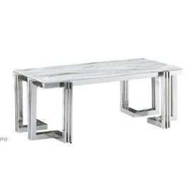 Mesa Comedor Moderno DKD Home Decor Plateado Blanco 90 x 76 x 180 cm