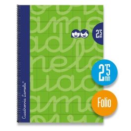 Lamela Bloc Tapa Forrada Fº 80H Cuadrovia 2,5 Mm Verde 5 unidades Precio: 27.69000058. SKU: B156H28H5T