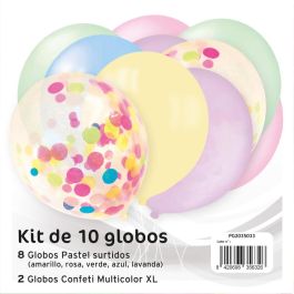 Party Time 10 Globos Confetti XL de Látex