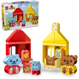 LEGO 10414 DUPLO My First: Mis Rituales Diarios - Hora de Comer y Dormir, Juguete Social con 4 Figuras de Animales