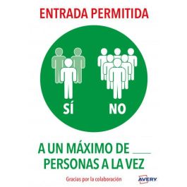 Avery AV_KITCOVID6_ES Señales Adhesivas Preimpreso Entrada Permitida Ultra Resistentes Permanentes A4 2 Hojas Precio: 9.5000004. SKU: B1B9BS7CMZ