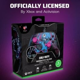 PDP PDP1732102205745 Mando con Cable Rematch GLOW para Xbox One y Series X|S Diseño Minster Peeks Negro