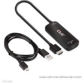 Club3D Adaptador HDMI + MicroUSB a USB-C Activo 4K120Hz