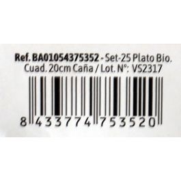 Set de 25 Platos Biodegradables Cuadrados 20 cm Algon (12 Unidades) Set de 25 Platos Biodegradables Cuadrados 20 cm Algon (12 Unidades)