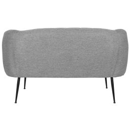 DKD Home Decor Sofá Scandi de Poliéster, Metal y Madera, Gris/Negro, 129x75x73 cm - Desenfundable, Asiento 47 cm