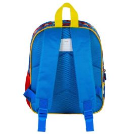 Sonic The Hedgehog - SEGA Elite Go Mochila Preescolar 3D con Relieve Frontal, Compartimento Único, Bolsillo Malla Lateral, Acolchada, 7L Azul