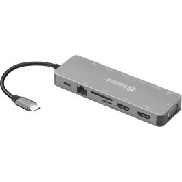 Sandberg USB-C 13-in-1 Travel Dock Estación de Conexión para Portátil con 4 Puertos USB, 3 Monitores (2xHDMI, 1xVGA), Ethernet, Audio y Lector de Tarjetas