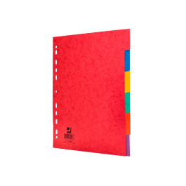 Q-connect Separador Cartulina Brillo Juego de 6 Separadores DIN A4 Multitaladro