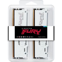 Kingston FURY Beast 32GB (2x16GB) DDR5 5600MT/s CL40 DIMM Kit RGB Blanco para PC con Intel XMP