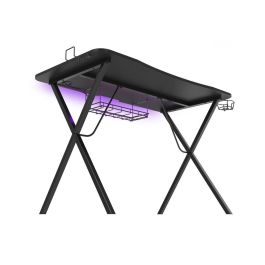 GENESIS Holm 200 Escritorio Gaming RGB, Hub USB 3.0, Soporte para Vasos y Auriculares, Gestión de Cables, Negro GENESIS Holm 200 Escritorio Gaming RGB, Hub USB 3.0, Soporte para Vasos y Auriculares, Gestión de Cables, Negro