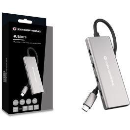 Conceptronic HUBBIES17G Hub USB 3.2 Gen 2 de 7 Puertos (4x USB-C, 3x USB-A) hasta 10 Gbps con Power Delivery 100W