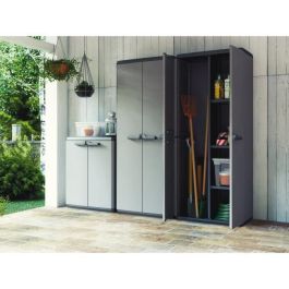 Armario de almacenamiento alto KIS Più - 68 x 39 x 166 cm - gris antracita y negro Armario de almacenamiento alto KIS Più - 68 x 39 x 166 cm - gris antracita y negro