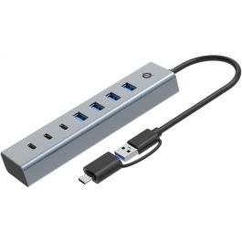 Conceptronic HUBBIES20GP Hub USB 3.0 Gris con 3x USB-C y 4x USB-A