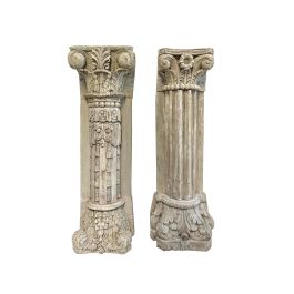 DKD Home Decor Media Columna Antique Columns de Teca Natural 25 x 125 x 35 cm