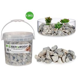 Bote 3Kg Piedra Pequeña Gris Claro Ibergarden 16X14CM (4 Unidades) Precio: 16.50000044. SKU: B1CMG4HVPQ