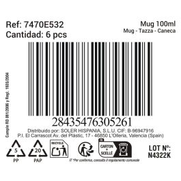 Inde Mug de Cerámica Black Clay 100 ml Surtido Ø5.3x6.3 cm (36 Unidades)