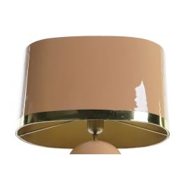 DKD Home Decor Lámpara de Sobremesa Moderna Rosa Dorado de Hierro con Plafón Metálico para Bombilla E27 21x52x37cm
