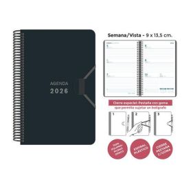 Agenda Anual (2026) Senfort Mini Espiral Tapa Pp Con Goma 90X135 S/V Negro Precio: 7.58999967. SKU: B125DFDKR6