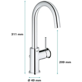 Grohe Mezclador Monomando de Lavabo Tamaño L