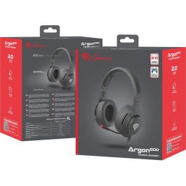 GENESIS Argon 600 Auriculares Diadema Gaming Alámbricos con Micrófono Retráctil, Control de Volumen, Compatibles PS4/Xbox/Switch, Negro y Rojo