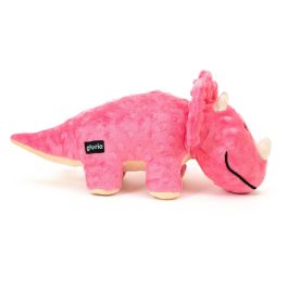 Gloria Peluche Para Perro Yamata, Dinosaurio Juguete Mullido con Sonido (Squeaker) y Texturas 3D, Poliéster, Color Rosa