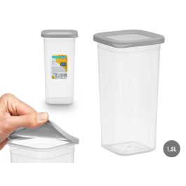Bote Cuadrado Leknes 1,5L - Blanco Transparente 10.8x21.7x10.8 cm (24 Unidades)