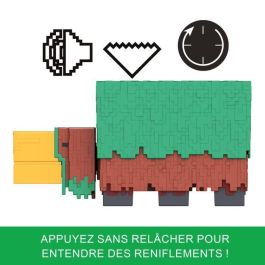 Mattel Hxm85 Figura de Acción Sniffer Minecraft de Gran Tamaño con Sonidos Precisos del Juego y Diseño Pixelado, 3.25 pulgadas