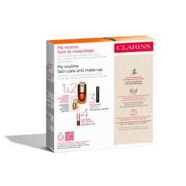 Clarins Double Serum Estuche 30 ml - Set Cosmética Facial Mujer con Mascara Pestañas 3 ml, Aceite Labios 1.4 ml y Serum Ojos