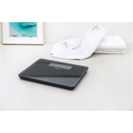 Beurer GS-410 Báscula Digital de Vidrio Negra con Pantalla LCD Grande, Capacidad 200 kg