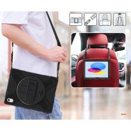 eSTUFF Funda Defender iPad 11ª gen 2025 / 10ª gen 2022 CHICAGO Cuerpo Completo Negro con Protector Pantalla Integrado y Soporte