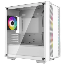 Deepcool CC360 Caja Gaming Micro-ATX Blanca con Ventana de Cristal Templado y 3 Ventiladores ARGB