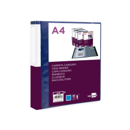 Liderpapel Carpeta 30 Fundas Canguro PP DIN A4 Azul Translúcido Portada y Lomo Personalizable