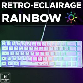 Teclado para juegos - THE G-LAB - KEYZ-HYDROGEN-W/FR - 60% membrana blanca