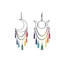DKD Home Decor Decoración Colgante Boho Negro Multicolor MDF y Algodón 58 cm alto x 20 cm ancho Pack 4 Unidades Surtidas Precio: 21.30084. SKU: B15N5XVVXL