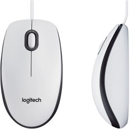 Logitech M100 Ratón con Cable USB Ambidextro, Tamaño Completo, Plug & Play, Compatible Windows macOS Linux Chromebook, Navegación Suave