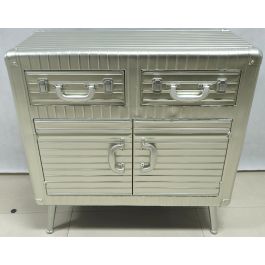 DKD Home Decor Aparador Vintage Plateado Metal MDF 2 Puertas 2 Cajones 80 x 39 x 82 cm Precio: 183.50000053. SKU: B1BHT3N8L4