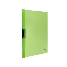 Liderpapel Dossier Pinza Lateral Polipropileno DIN A4 Verde Translucido 60 Hojas Pinza Deslizante