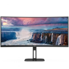 AOC CU34V5C/BK - Monitor Curvo UltraWide 34" WQHD 3440x1440, Panel VA, 100 Hz, 4ms, FreeSync, USB-C 65W, PbP Multiview, Altavoces, Ajuste en Altura, Negro Precio: 406.79000043. SKU: B12HQC9QSJ