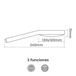 Edm Mango de Ducha Anticalcáreo Square 3 Funciones ABS Color Cromo 12x3,1x24,5cm