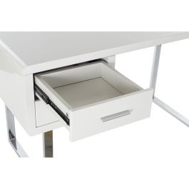 DKD Home Decor Escritorio Moderno Blanco Plateado de MDF y Metal, Desmontable, 120 cm Ancho x 55 cm Fondo x 76 cm Alto DKD Home Decor Escritorio Moderno Blanco Plateado de MDF y Metal, Desmontable, 120 cm Ancho x 55 cm Fondo x 76 cm Alto