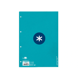 Antartik Recambio A4 80 Hojas 90gr Cuadro 5mm 4 Taladros 1 Banda con Marco Color Turquesa