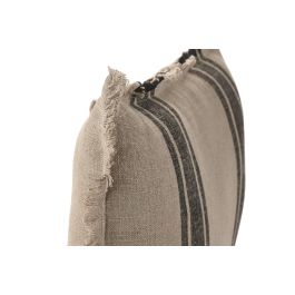 DKD Home Decor Cojín Tradicional de Lino Natural y Negro 40 x 60 cm (2 Unidades)