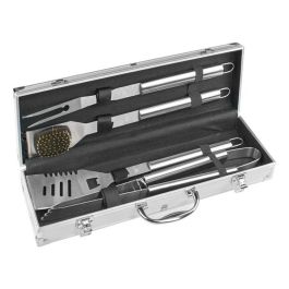 Bbq Collection Conjunto 4 Utensilios Barbacoa Acero Inoxidable 43 Cm Caja Aluminio