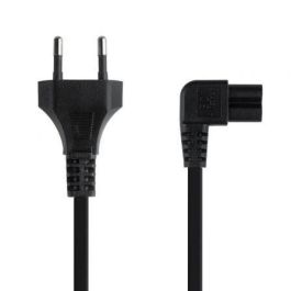 Nanocable 10.22.0503 Cable Alimentación Acodado 90° CEE7/16 Macho a C7 Hembra para TV y Portátil 3m Negro