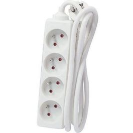 Chacon Regleta de Alimentación Múltiple - Bloque de Extensión de Enchufes con 4 Tomas, 16 Amperios y Cable de 5 Metros, Blanca