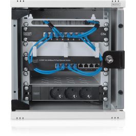 Digitus Armario de Pared Compacto 6HE 254mm 10" con Puerta de Cristal, Gris